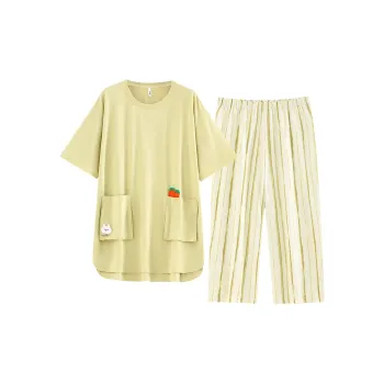 White Ran Pajama Set Women's Fruit Green