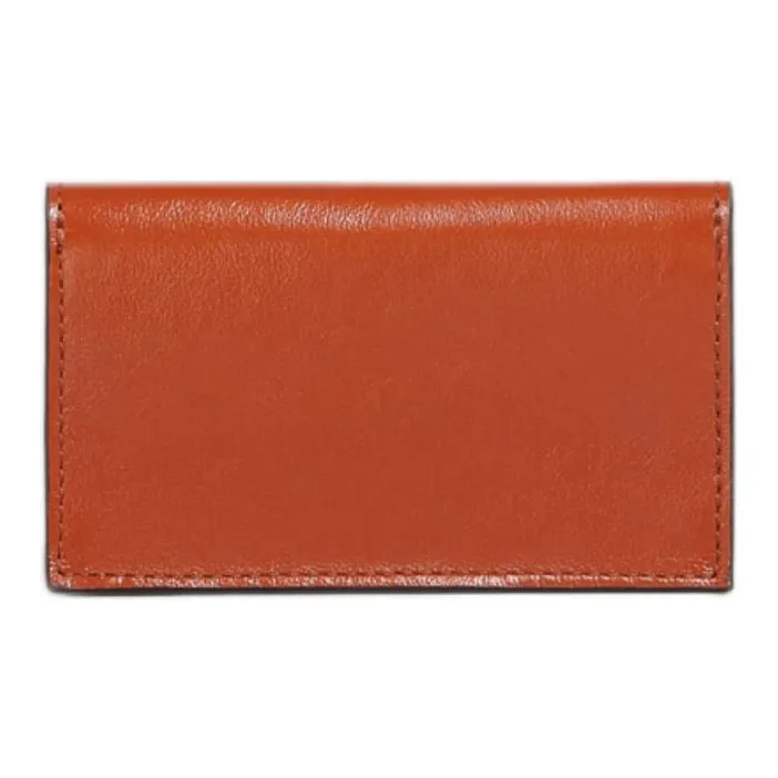 MARNI Crushed Leather Card Holder Card Holder Women's Brown & White-2