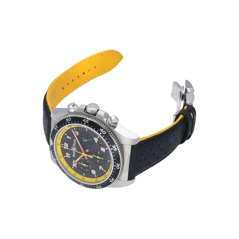 BELL & ROSS Automatic Mechanical Movement Men's Watches Watch 43mm Black Dial Steel Case Cowhide Strap-1