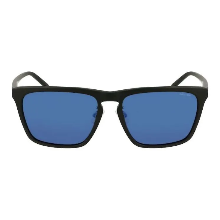 NAUTICA Plate Frame Irregular Shape Sunglasses Unisex Black-1