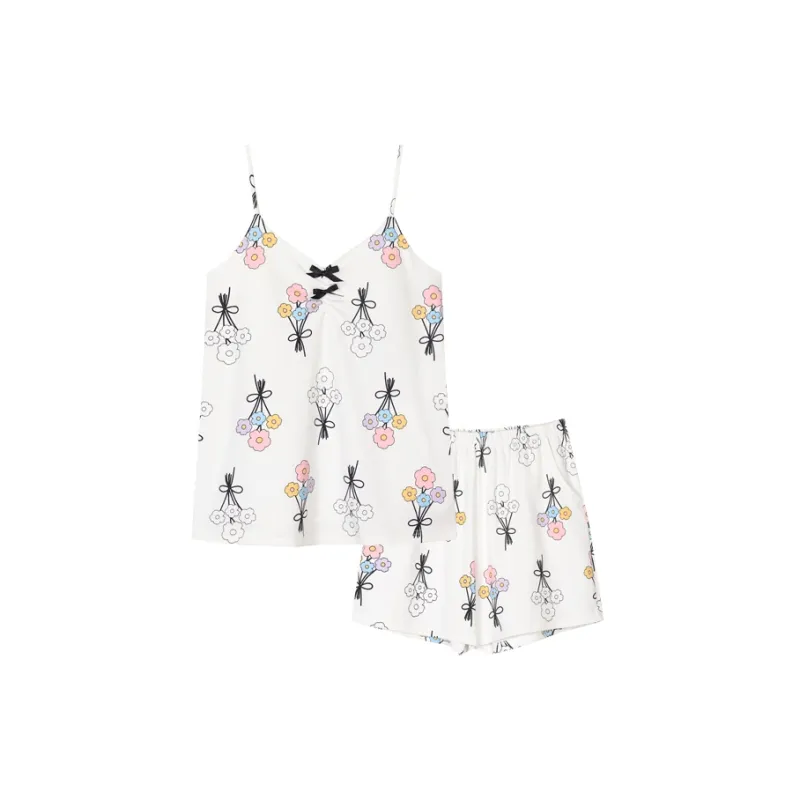 H YXIANG Pajama Set Women's White-0