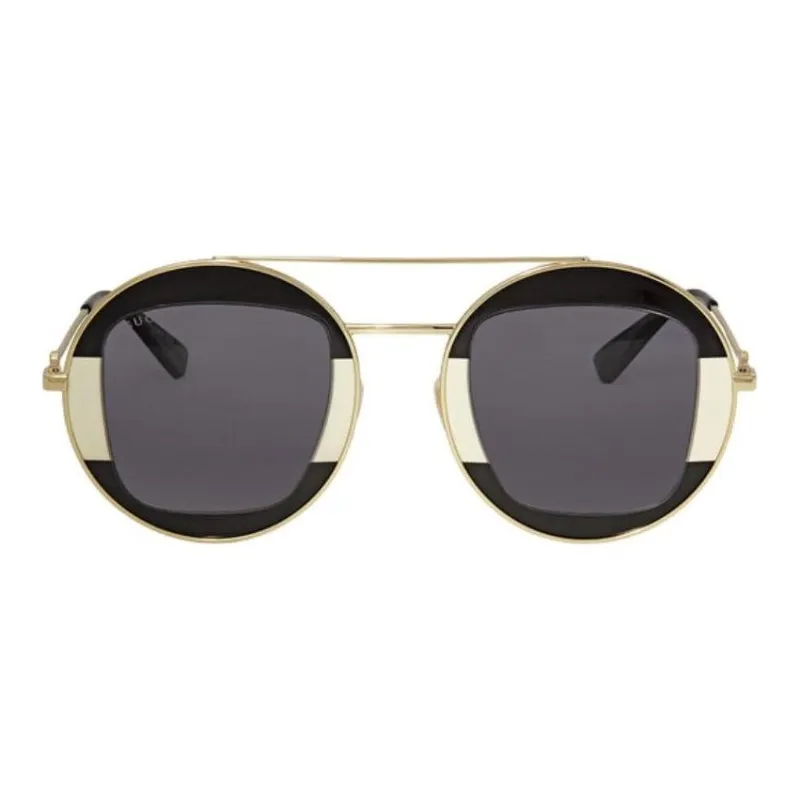 GUCCI Metal Acetate Aviator Sunglasses Women's Gold-1