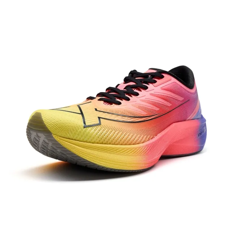XTEP Running Shoes Men Low Top Fluorescent Buddha's Hand Yellow/Fluorescent Camellia Red-1