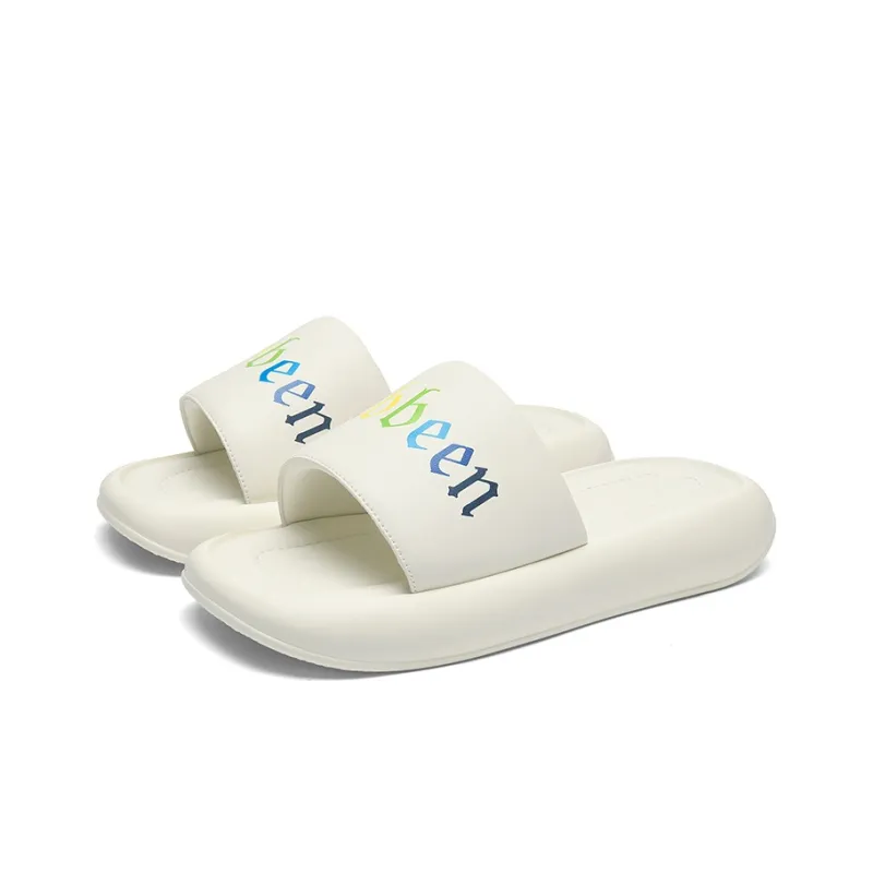 Cabbeen EVA Cut-Out Quiet Slip-Resistant Slide Slippers Men's White-2