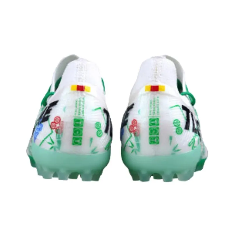 TLSS x KELME TF Rubber Broken Studs Artificial Ground Anti Slip Wear Resistant Soccer Shoes Men's White Green-2