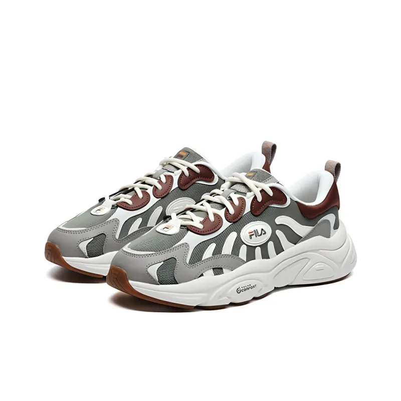 FILA Keppler Cushioning Anti Slip And Wear Resistant Low Top Casual Shoes Men's Gray Brown-1