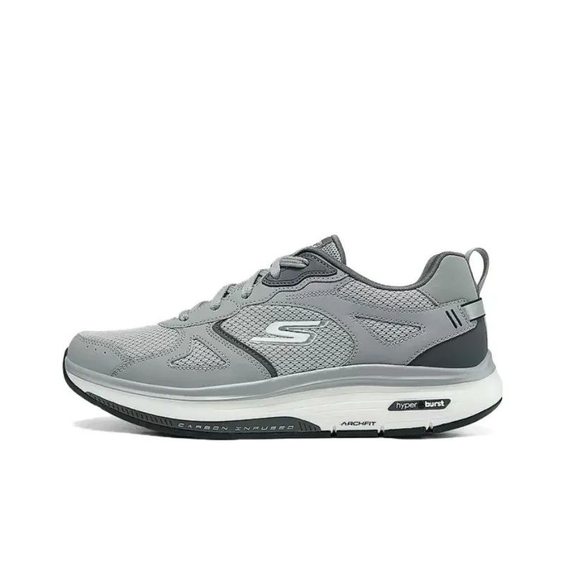 Skechers MEN'S GO WALK Cushioning Coverage Rebound Low Top Casual Running Shoes Men's Gray-0