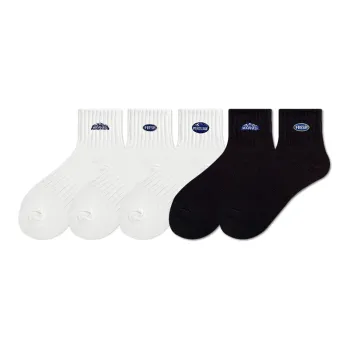 COTTON CHEESE Mid-Calf Socks Men's 5 Pack Mixed Color