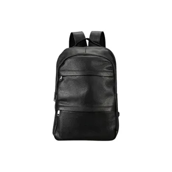 CMLZIUA Top Grain Cow Leather Backpack Regular Unisex Black
