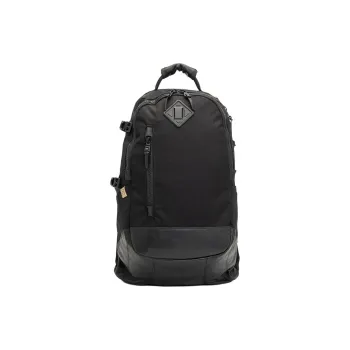 Visvim Nylon And Sheep Leather Backpack Medium Size Unisex Black/Brown/Gray