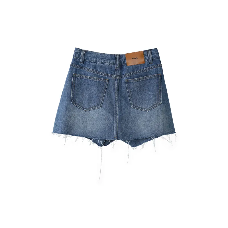 Fstudio Denim Short Skirts Women's Blue-1