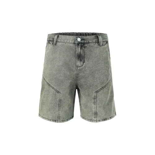 ZENGZHI Denim Shorts Men Washed Gray