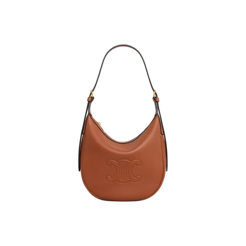 CELINE Soft Cow Leather Crossbody Bag, Shoulder Bag Women's Tawny-0