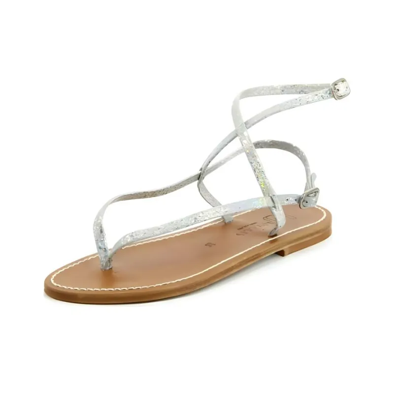 K Jacques St Tropez Strap Sandals Women's Silver-2