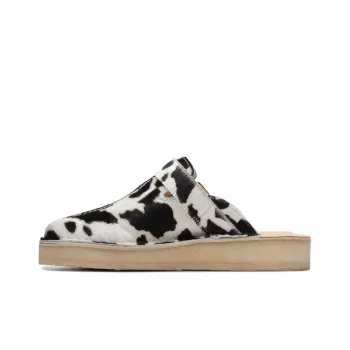 Clarks Closed Toe Slippers Women's Black White