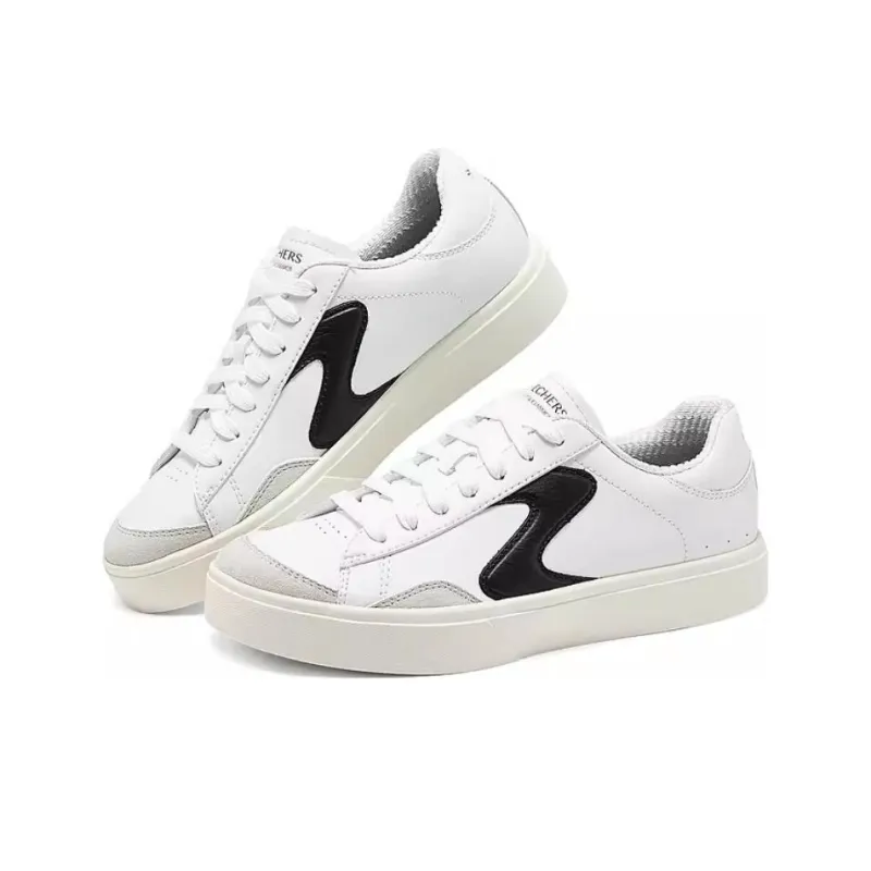 Skechers Court Classics Cushioning Lightweight Support Low Top Skateboard Shoes Women's White Black-2