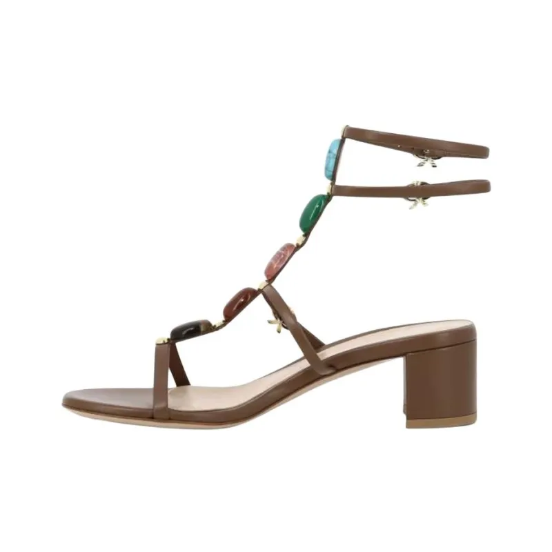 GIANVITO ROSSI Strap Sandals 5.5cm Women's Brown-0