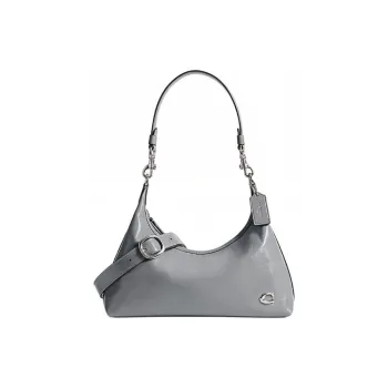 COACH Juliet Cow Leather Portable Crossbody Bag, Shoulder Bag Tubas Women's Gray Blue