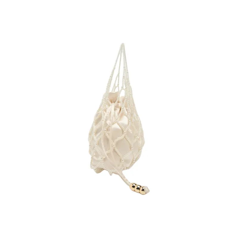 ZARA Polyamide With Polyester Handbag Small Size Women's Pearl Gray-2