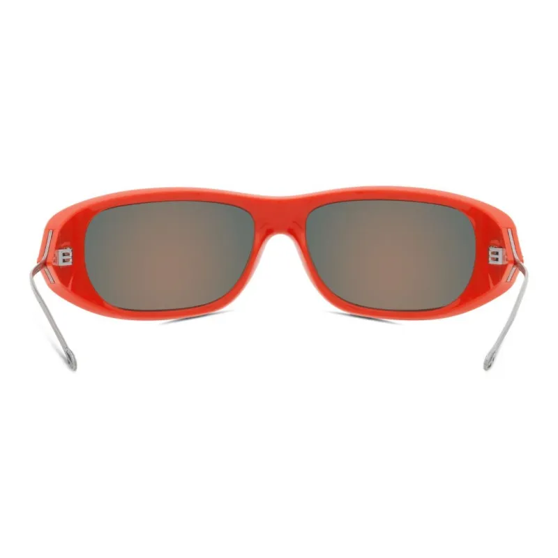 DIESEL Metal Plastic Irregular Shape Sunglasses Men's Orange-3