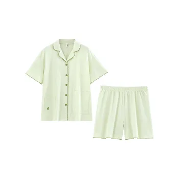 White Ran Pajama Set Women's Light Green