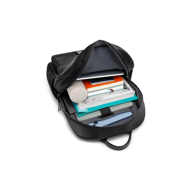 FAIRWHALE Oxford With Cow Leather Backpack Regular Men's Black-6