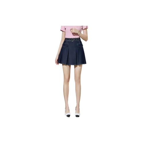 SMEN Denim Short Skirts Women's Navy Blue