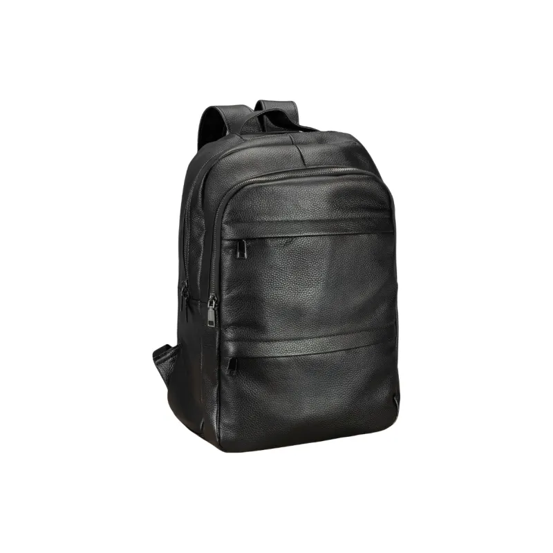 CMLZIUA Top Grain Cow Leather Backpack Regular Unisex Black-1