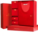 Fleece-Lined 6 Pcs Gift Set (1 Long-Sleeved+1 Pants+2 Underpants+2 Socks) Thickened and Fleece-Lined/Celebration Red
