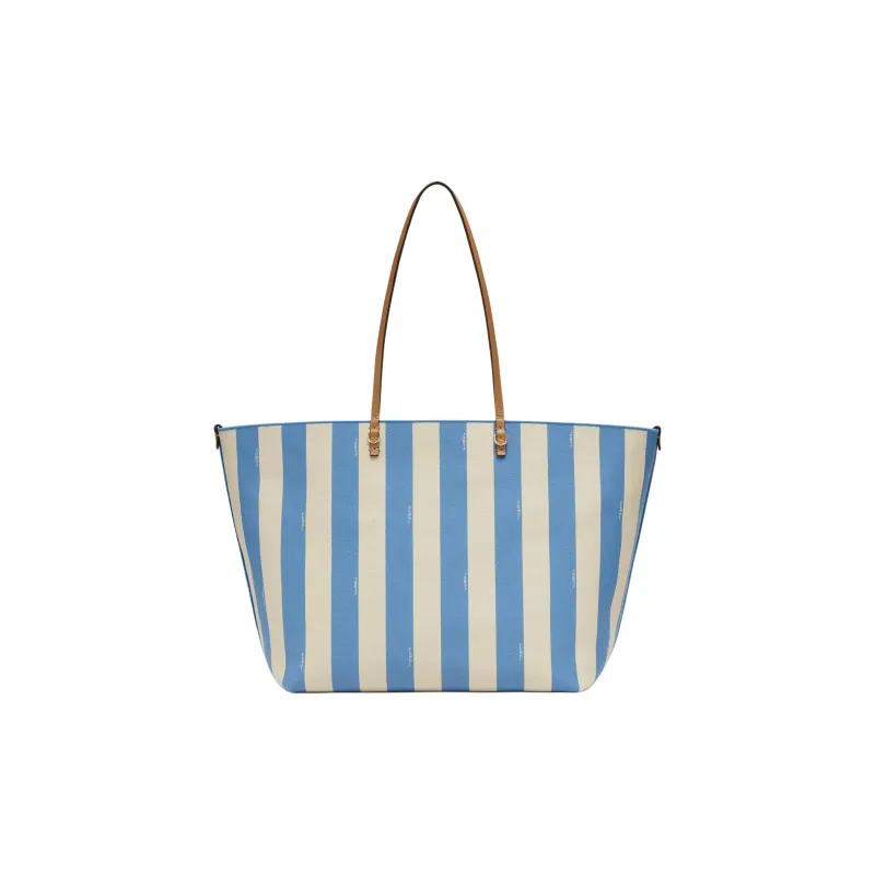 FENDI Jacquard Fabric Tote Bag Shopping Bag Handbag Large Size Women's Light Blue-3