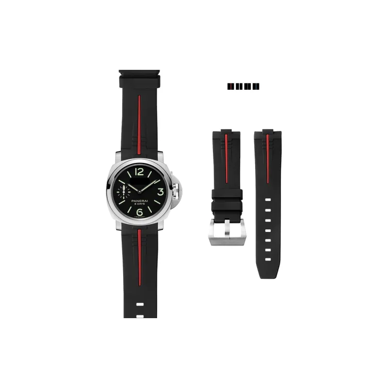 VAGENARI Watch Band Rubber Strap Compatibility For Panerai Luminor With Luminor Marina 44mm Unisex-1