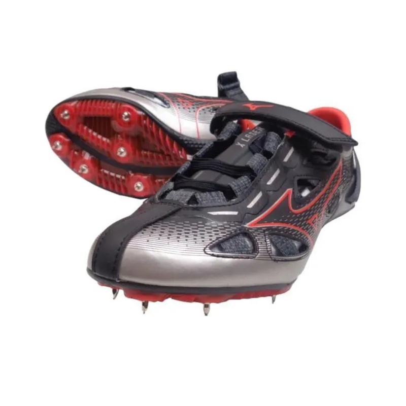 Laser Next x Mizuno Cushioning, Slip Resistant, Abrasion Resistant, Breathable Low Top Running Shoes Unisex Black Red-3