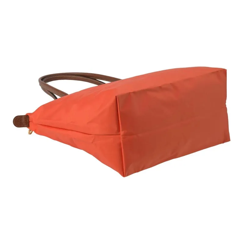 LONGCHAMP Le Pliage Polyamide Canvas With Leather Trim Tote Bag Shopping Bag Handbag Medium Size Women's Orange-4