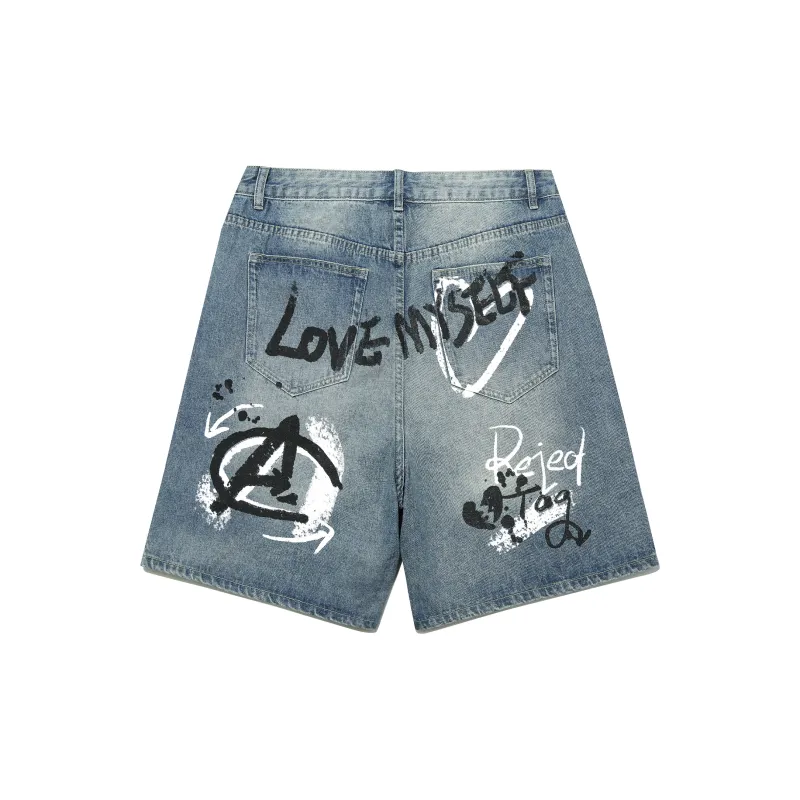 Guuka Casual Shorts Men Denim Blue-1