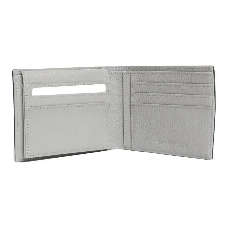 ARMANI EXCHANGEAE Leather Card Holder Wallet Men's Black/Hot Lime Gray-4