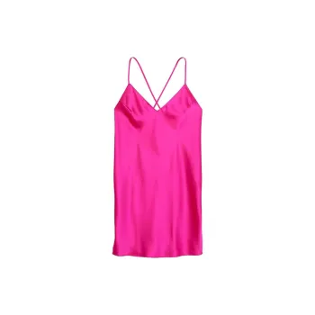 Victoria's Secret Satin Open Back Slip/Barbie Powder Nightgown Women's Barbie Pink
