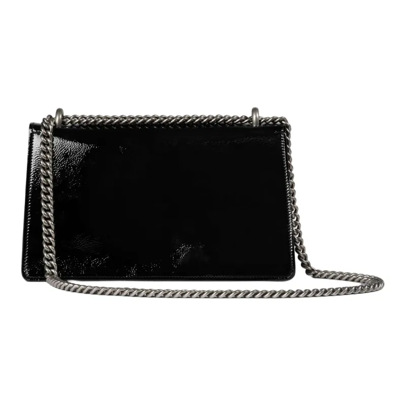 GUCCI Dionysus Patent Leather Crossbody Bag, Shoulder Bag Women's Black-1