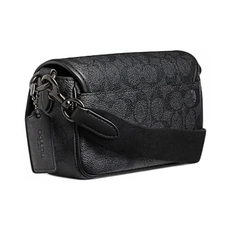 COACH Charter Coated Canvas Handbag, Shoulder Bag, Crossbody Bag Trumpets Unisex Charcoal Black-1