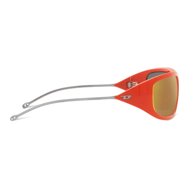 DIESEL Metal Plastic Irregular Shape Sunglasses Men's Orange-2
