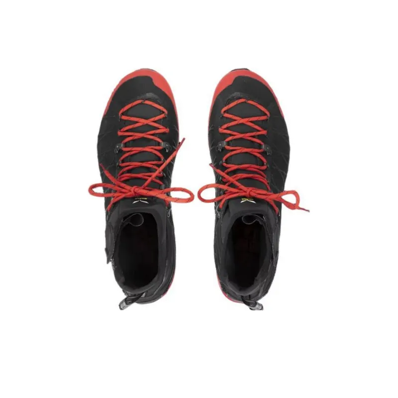 SALEWA Cushioned Anti-Slip Wear-Resistant And Water-Resistant Mid-Top Trekking Shoes Women's Red Black-2