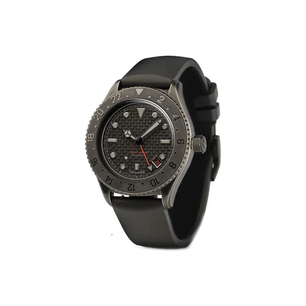 UNDONE Automatic Mechanical Movement Rubber Strap Watch Men's Watches Black Dial-0