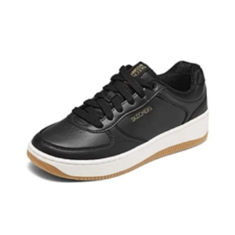 Skechers Court Classics Cushioning Lightweight Support Low Top Skateboard Shoes Women's Black-3