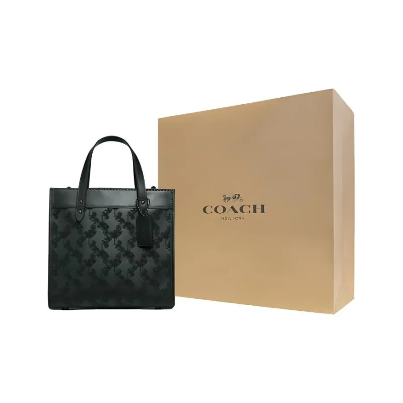 COACH Field Cow Leather Tote Bag Shopping Bag Handbag Shoulder Bag Crossbody Bag Medium Size Women's Green-0