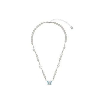 STUGAZI White Gold Plated Copper Shell Pearl Necklaces Unisex