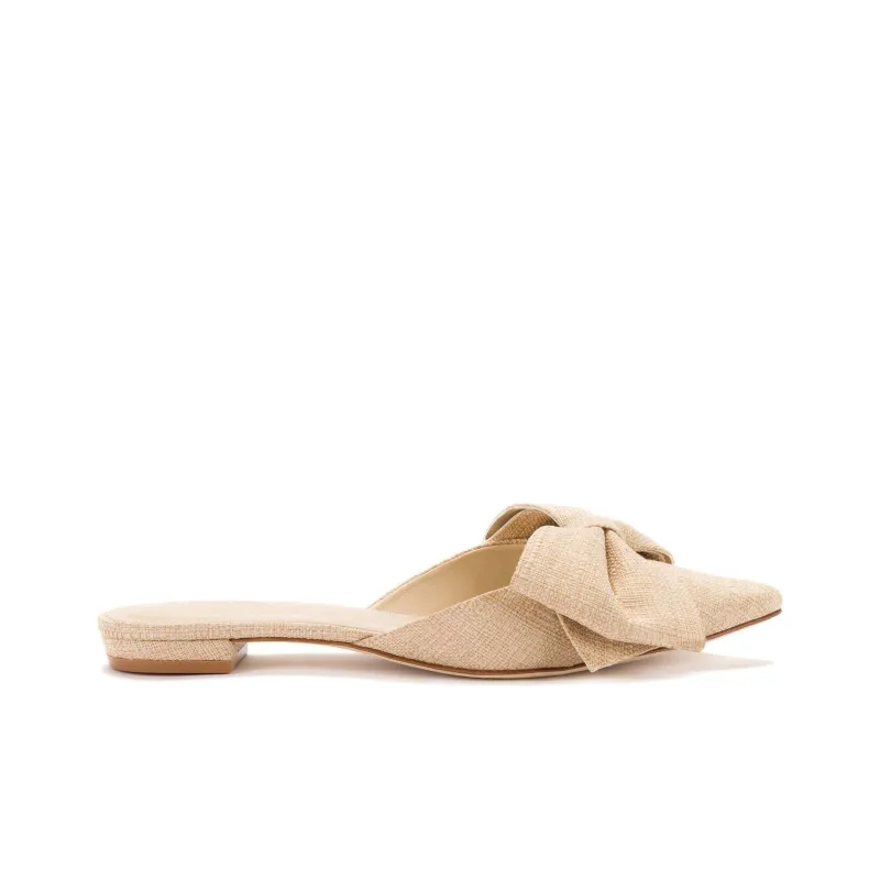 Larroude Wrap-toe Slippers Women's Beige-1