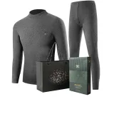 Mock Neck Fleece-Lined Clothing Sets (Dark Gray) Thickened and Fleece-Lined/Windproof Neck Protection