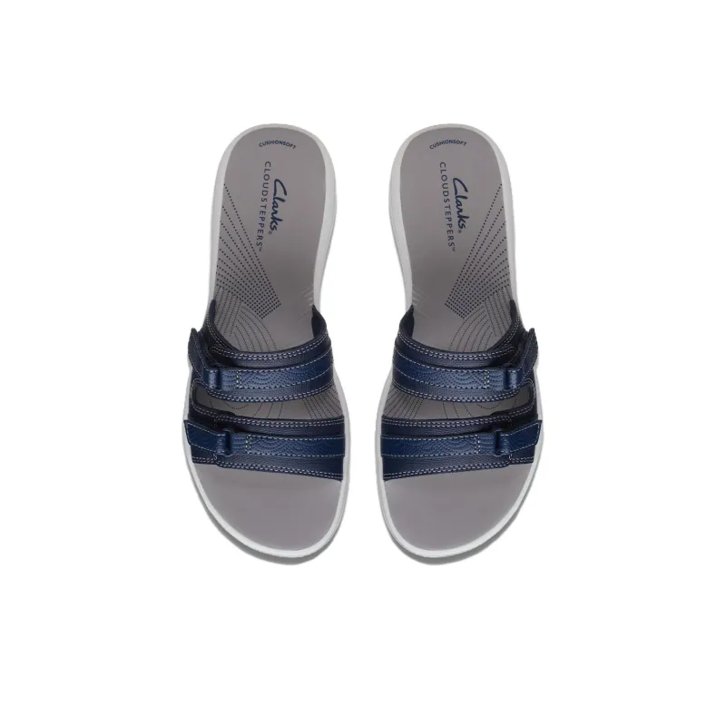 Clarks Foam Sole Slide Slippers Women's Marine Blue-4