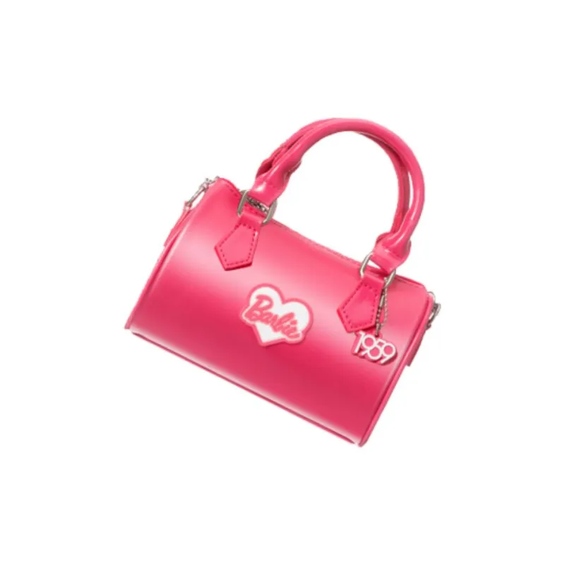 MINISO PU & PVC Crossbody Bag, Handbag Regular Unisex Black/Pink-3
