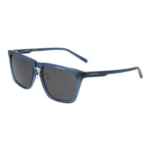 NAUTICA Plate Frame Irregular Shape Sunglasses Unisex Blue