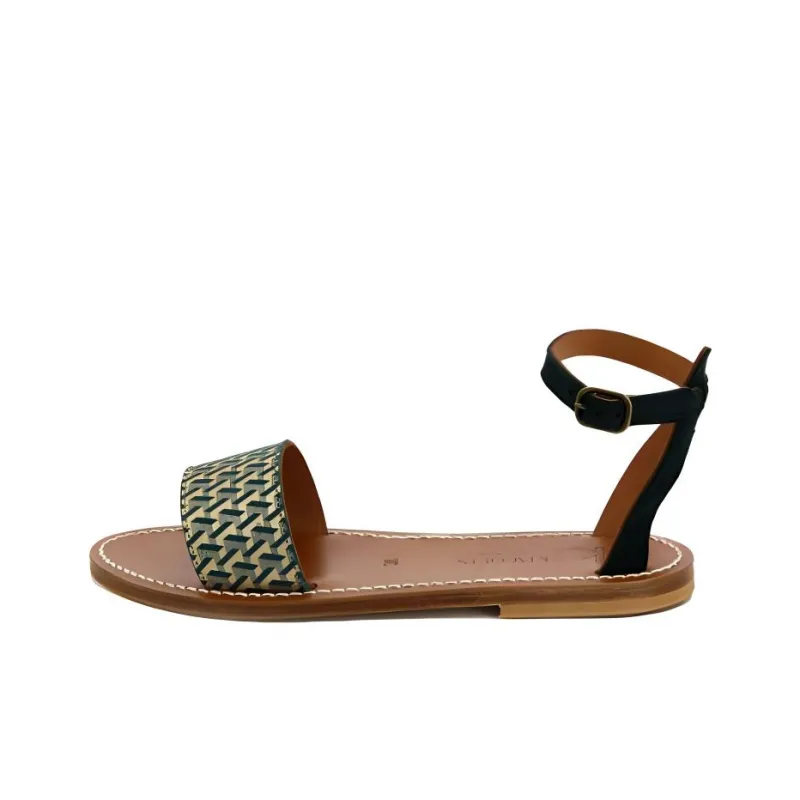 K Jacques St Tropez Strap Sandals Women's Green-0